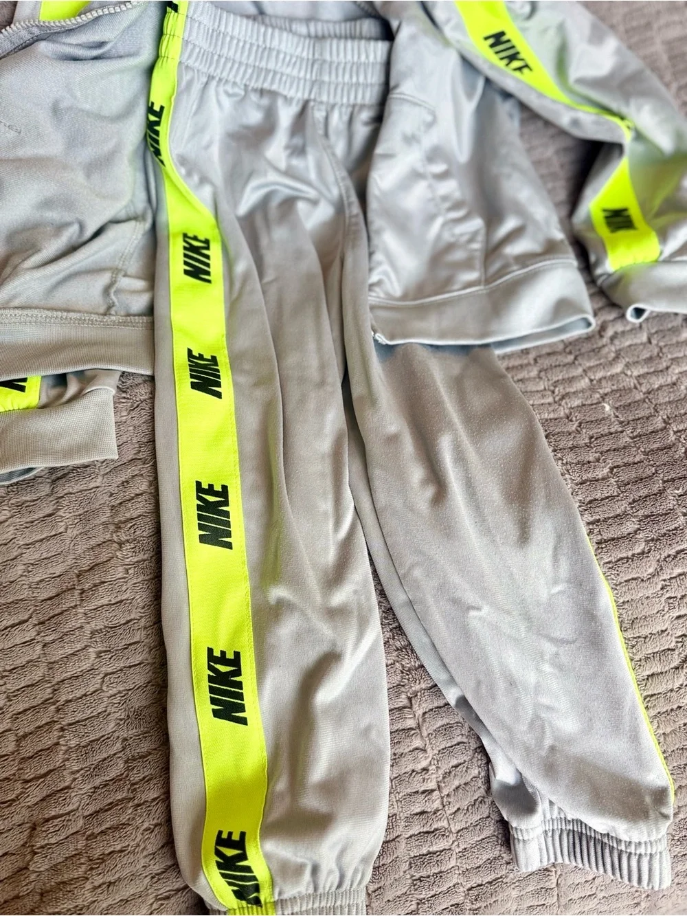 Nike Light Gray Kids Zip Jacket and pants
